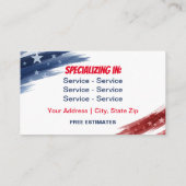 Patriottische dubbelzijdige kleine Visitekaartjes (Achterkant)