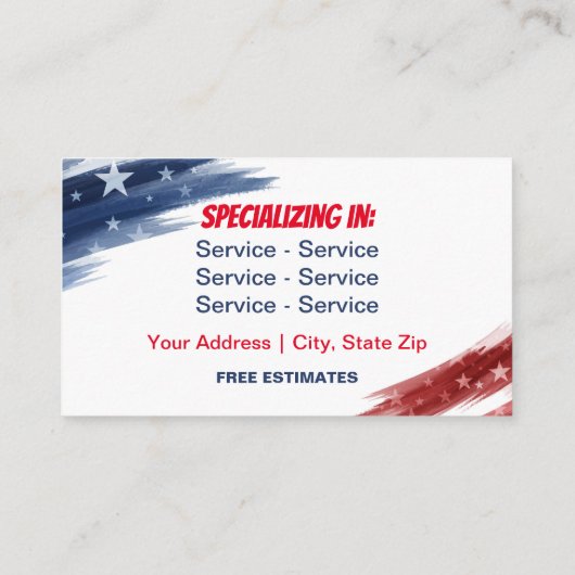 Patriottische dubbelzijdige kleine Visitekaartjes (Achterkant)