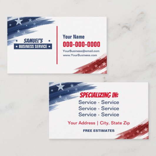 Patriottische dubbelzijdige kleine Visitekaartjes (Voorkant / Achterkant)