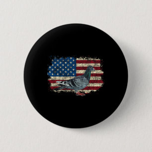 Patriottische Duif - 4 juli vierde duivenras Ronde Button 5,7 Cm