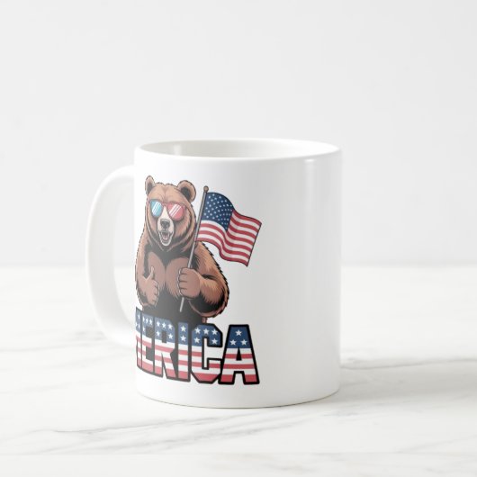 Patriottische duimen omhoog Beer Mok – Fun America (Voorkant links)