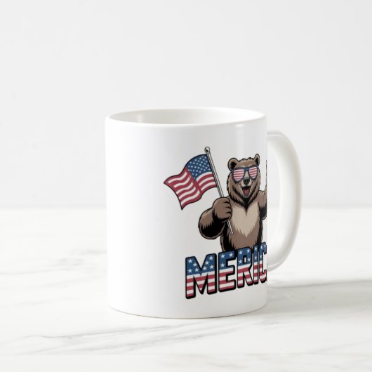 Patriottische duimen omhoog Beer Mok – Fun America (Voorkant rechts)