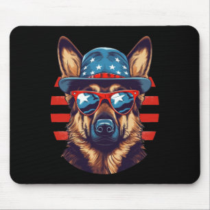 Patriottische Duitse herder Amerikaanse hond vierd Muismat