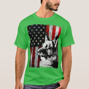 Patriottische Duitse herder Amerikaanse vlag Dog - T-shirt