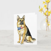 Patriottische Duitse Herder Dog Art Note Kaart (Gele Bloem)