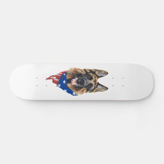 Patriottische Duitse Herder Hond Skateboard (Horizontaal)