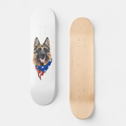Patriottische Duitse Herder Hond Skateboard (Voorkant)