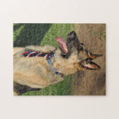 Patriottische Duitse Herder Reddingshond Legpuzzel (Horizontaal)