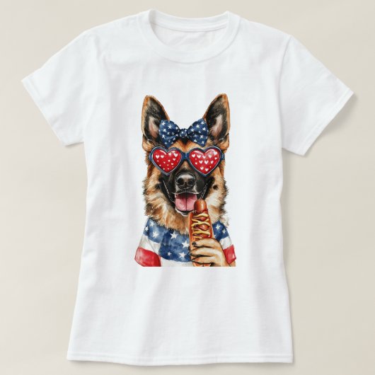 patriottische duitse herder t-shirt (Design voorkant)