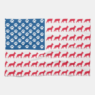 Patriottische Duitse herders Theedoek