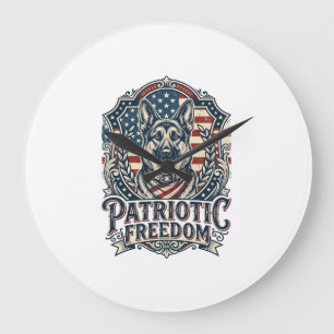 Patriottische Duitse Herders Vector Grafische T-sh Grote Klok