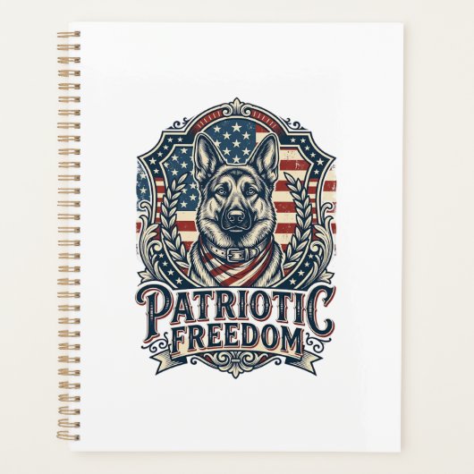 Patriottische Duitse Herders Vector Grafische T-sh Planner (Voorkant)