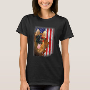 Patriottische Duitse Herdershond Amerikaanse Vlag T-shirt