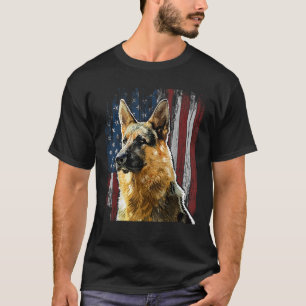 Patriottische Duitse Herdershond Amerikaanse Vlag T-shirt