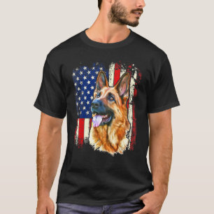 Patriottische Duitse herdershond Dog Amerikaanse v T-shirt