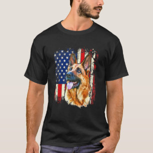 Patriottische Duitse herdershond Dog Amerikaanse v T-shirt