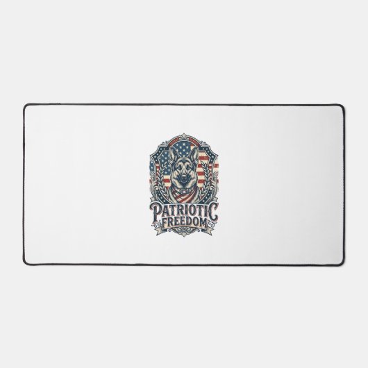 Patriottische Duitse Herdershond Vector Grafische Bureaumat (Voorkant)