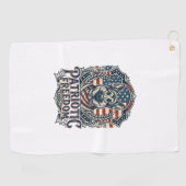 Patriottische Duitse Herdershond Vector Grafische Golfhanddoek (Horizontaal)