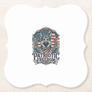 Patriottische Duitse Herdershond Vector Grafische  Kartonnen Onderzetters