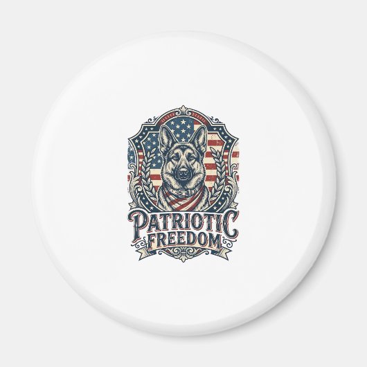 Patriottische Duitse Herdershond Vector Grafische  Magneet (Voorkant)