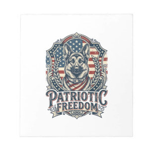 Patriottische Duitse Herdershond Vector Grafische  Notitieblok