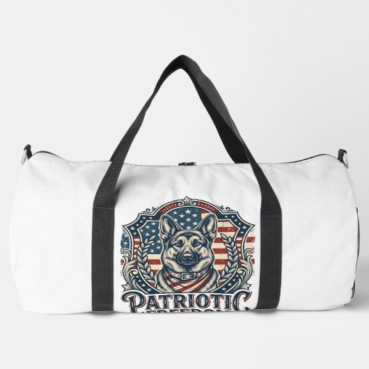 Patriottische Duitse Herdershond Vector Grafische Plunjezak (Voorkant)