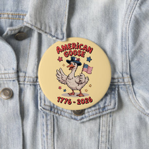 Patriottische Dwaze Gans Amerika 250e Verjaardag Ronde Button 4,0 Cm