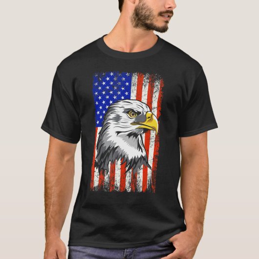 Patriottische Eagle 4 juli Amerikaanse vlag 1 T-shirt (Voorkant)