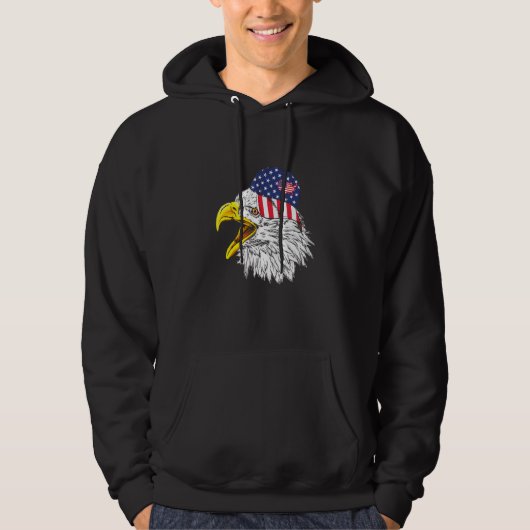 Patriottische Eagle 4 juli Amerikaanse vlag Hoodie (Voorkant)
