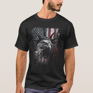 Patriottische Eagle 4 juli Amerikaanse vlaggenstaa T-shirt