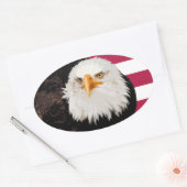 Patriottische Eagle American Flag Stripes Independ Ovale Sticker (Envelop)