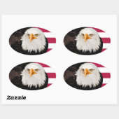 Patriottische Eagle American Flag Stripes Independ Ovale Sticker (Vel)