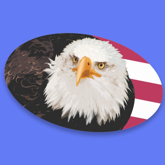 Patriottische Eagle American Flag Stripes Independ Ovale Sticker