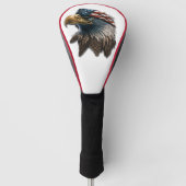 Patriottische Eagle Amerikaanse vlag op 4 juli Golfheadcover (Voorkant)
