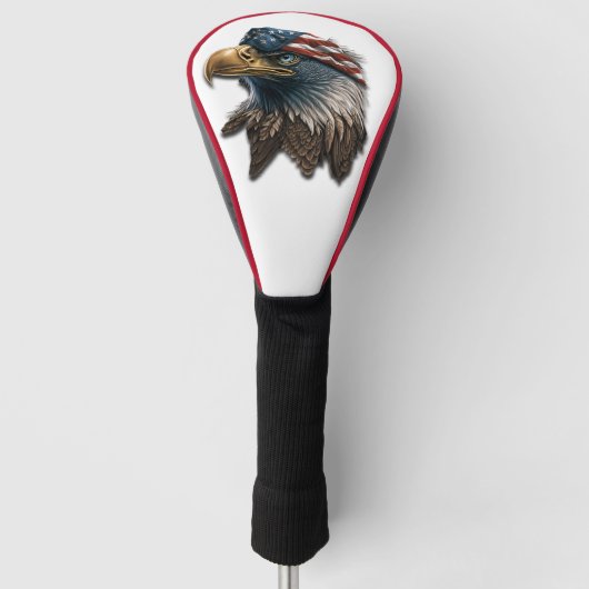 Patriottische Eagle Amerikaanse vlag op 4 juli Golfheadcover (Voorkant)