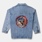 Patriottische Eagle Beret Denim Jas Denim Jacket (Achterkant)