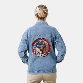Patriottische Eagle Beret Denim Jas Jacket