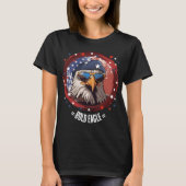 Patriottische Eagle Beret Denim Jas T-shirt (Voorkant)