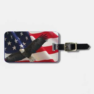 Patriottische Eagle en Amerikaanse vlag Bagagelabel