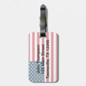 Patriottische Eagle en Amerikaanse vlag Bagagelabel (Achterkant verticaal)