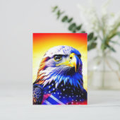 Patriottische Eagle en Amerikaanse vlag Briefkaart (Staand voorkant)