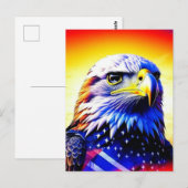 Patriottische Eagle en Amerikaanse vlag Briefkaart (Voorkant / Achterkant)