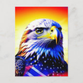 Patriottische Eagle en Amerikaanse vlag Briefkaart (Voorkant)