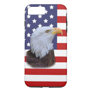 Patriottische Eagle en Amerikaanse vlag  iPhone 8/7 Plus Hoesje