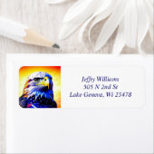 Patriottische Eagle en Amerikaanse vlag Etiket (Insitu)