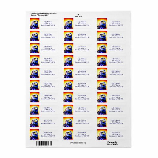 Patriottische Eagle en Amerikaanse vlag Etiket (Full Sheet)