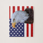 Patriottische Eagle en Amerikaanse vlag Legpuzzel (Verticaal)