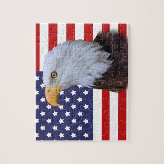 Patriottische Eagle en Amerikaanse vlag Legpuzzel (Verticaal)