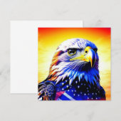 Patriottische Eagle en Amerikaanse vlag Notitiekaartje (Voorkant / Achterkant)