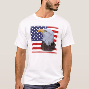 Patriottische Eagle en Amerikaanse vlag T-shirt